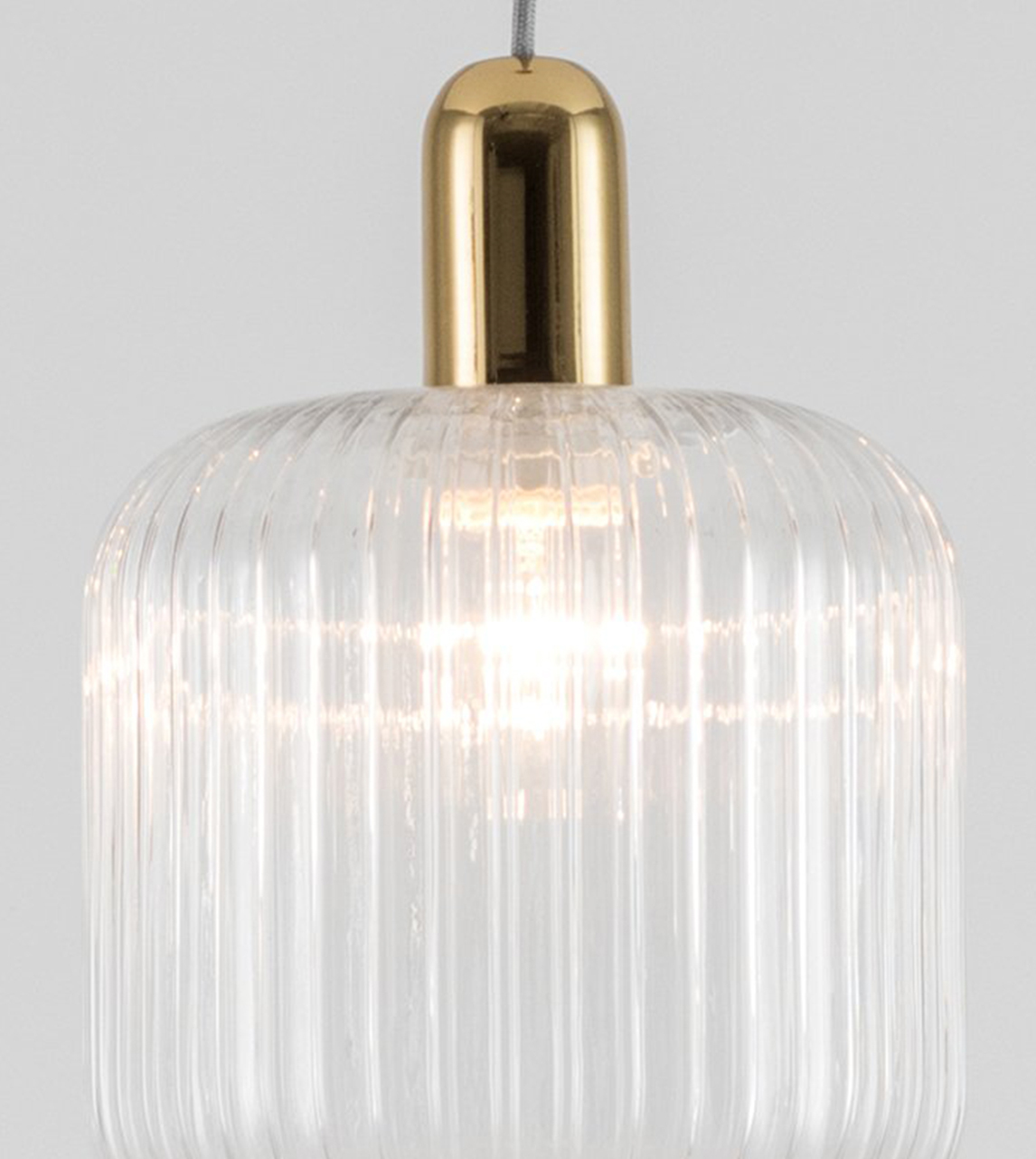 Houseof Ribbed Wall Light In Clear Glass And Brass Metal Houseof Swoon