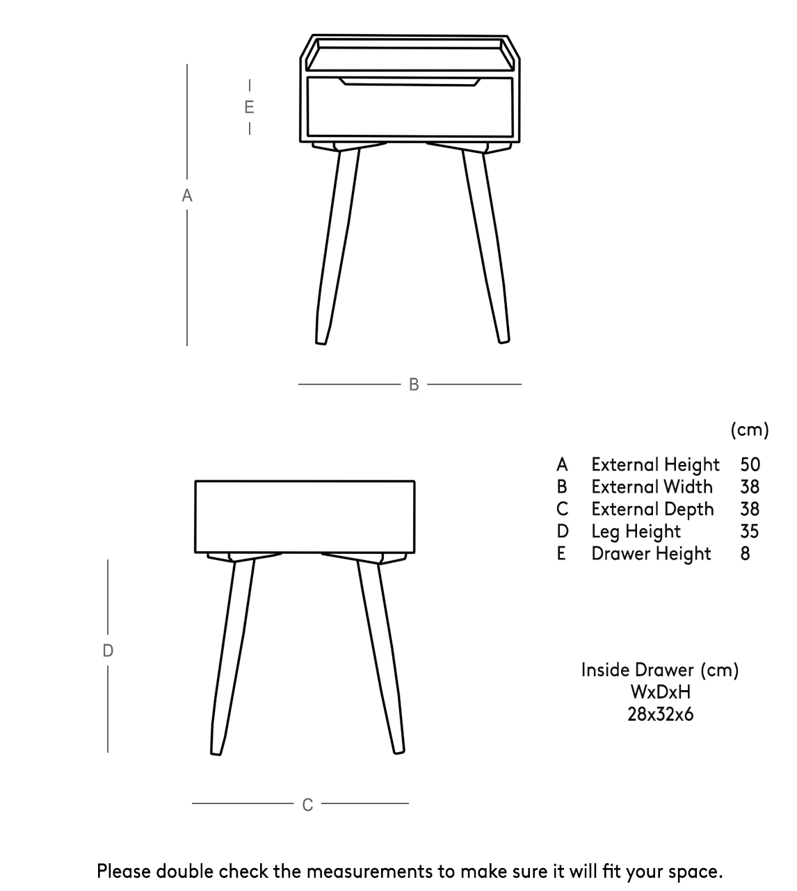 Southwark Contemporary Style Bedside Table with Draw in Blue Swoon