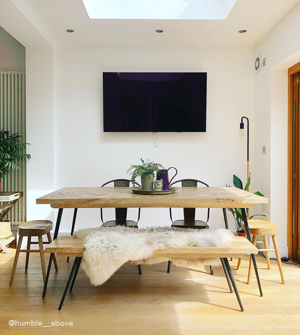 Ellis Industrial Dining Table in Natural Mango Wood & Charcoal Swoon