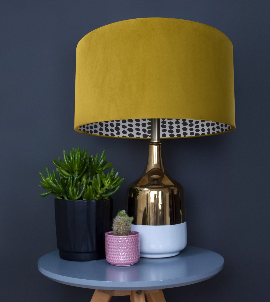 large mustard lampshade