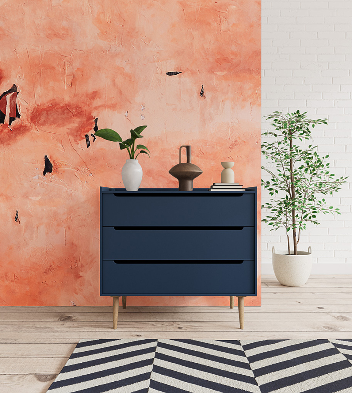 Southwark Contemporary Style Chest of Drawers in Blue Swoon
