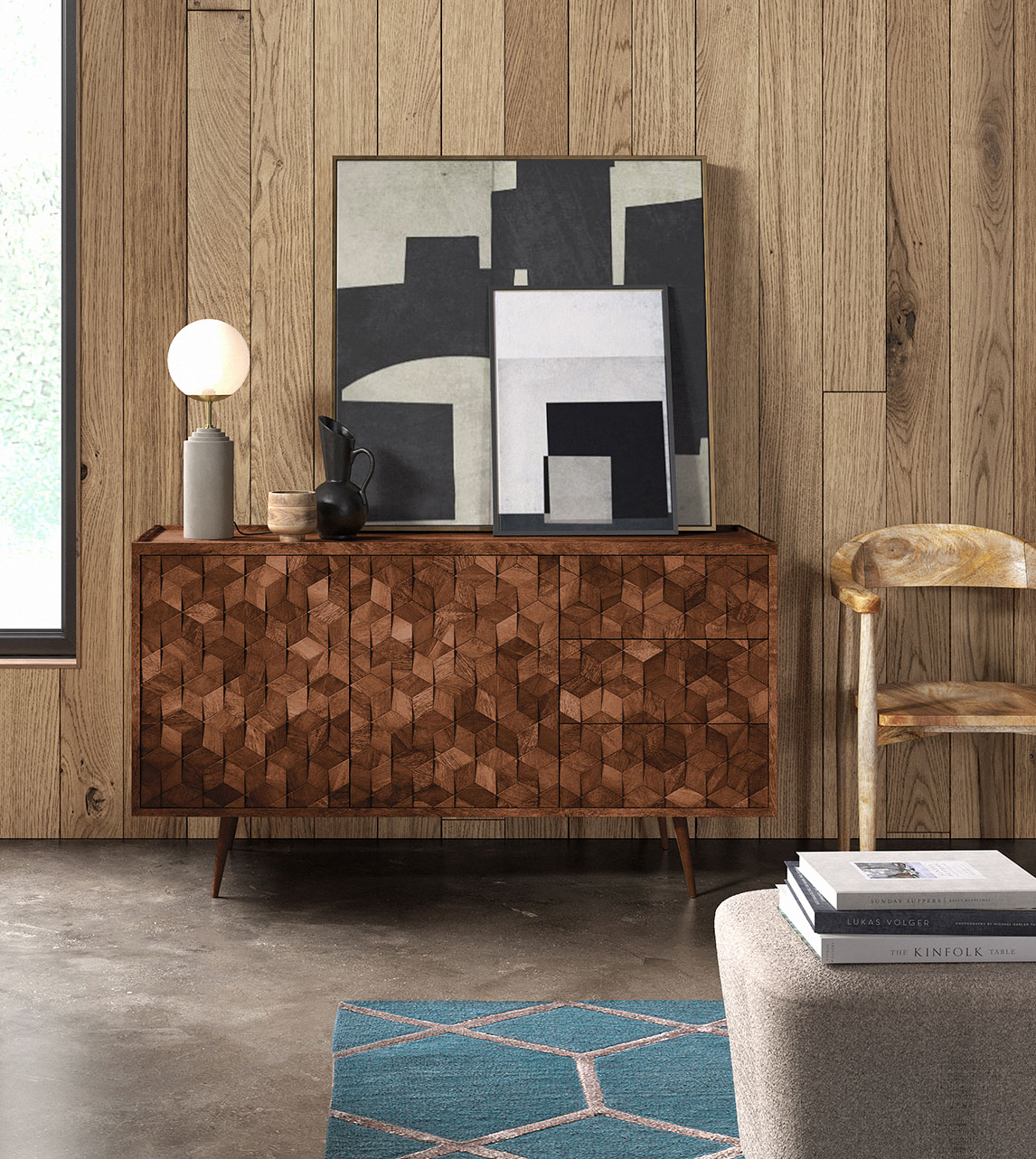 Terning Sideboard, MidCentury Style in Acacia Swoon