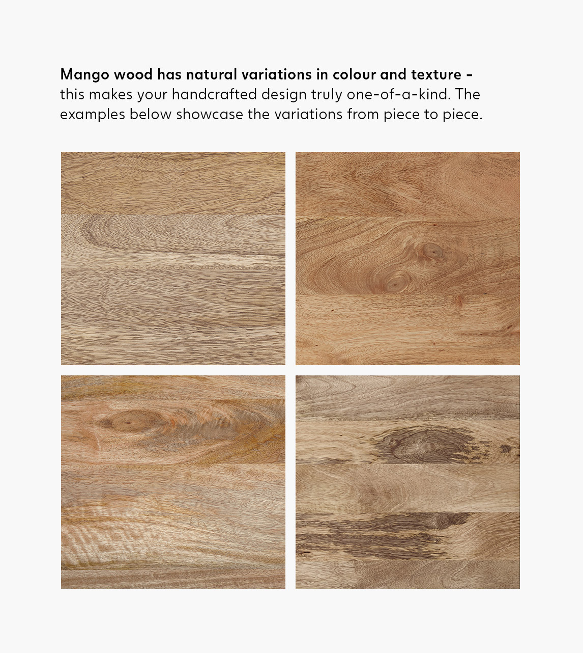 Ellis Square Dining Table, Industrial Style in Natural Mango Wood