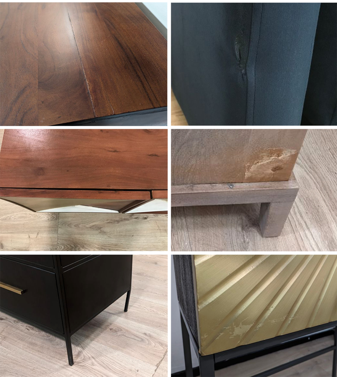 Kitami Bedside Table in Dark Brown Acacia & Black Steel. Not Perfect