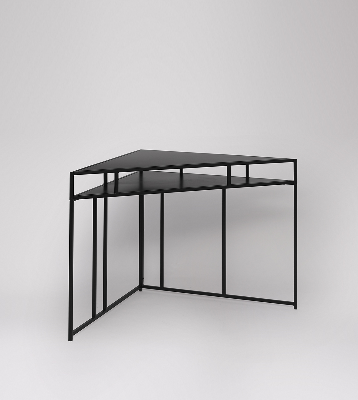 Aero Industrial Corner Desk in Matt Black Steel Swoon