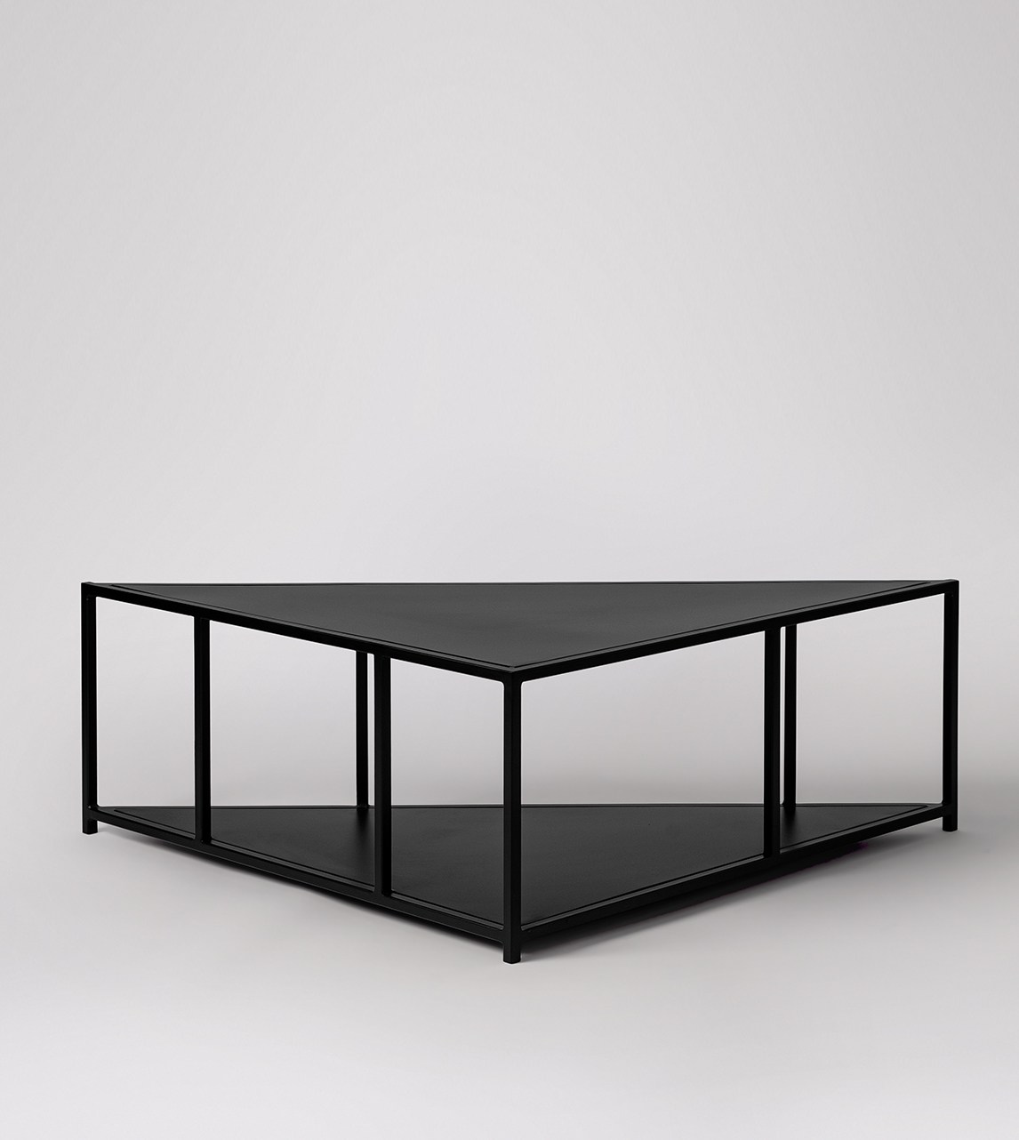 Aero Industrial Corner TV Stand in Matt Black Steel Swoon