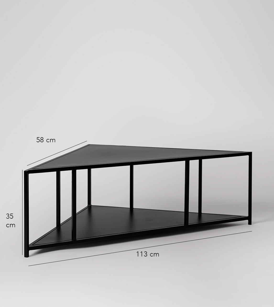 Aero Industrial Corner TV Stand in Matt Black Steel Swoon