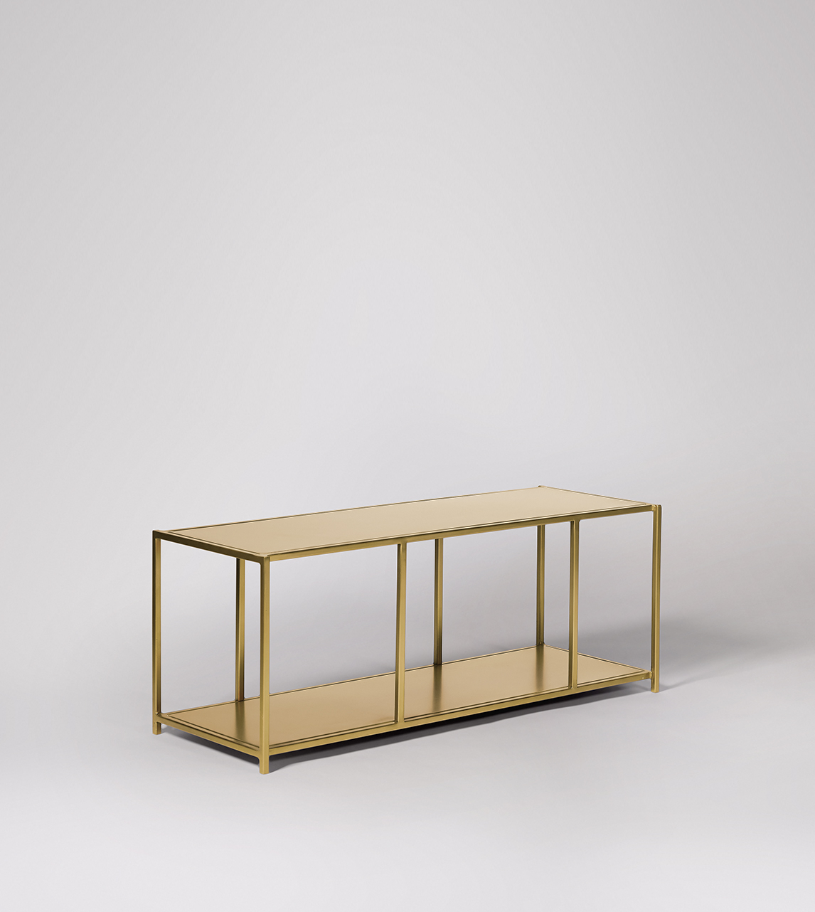 Glass and brass online tv stand