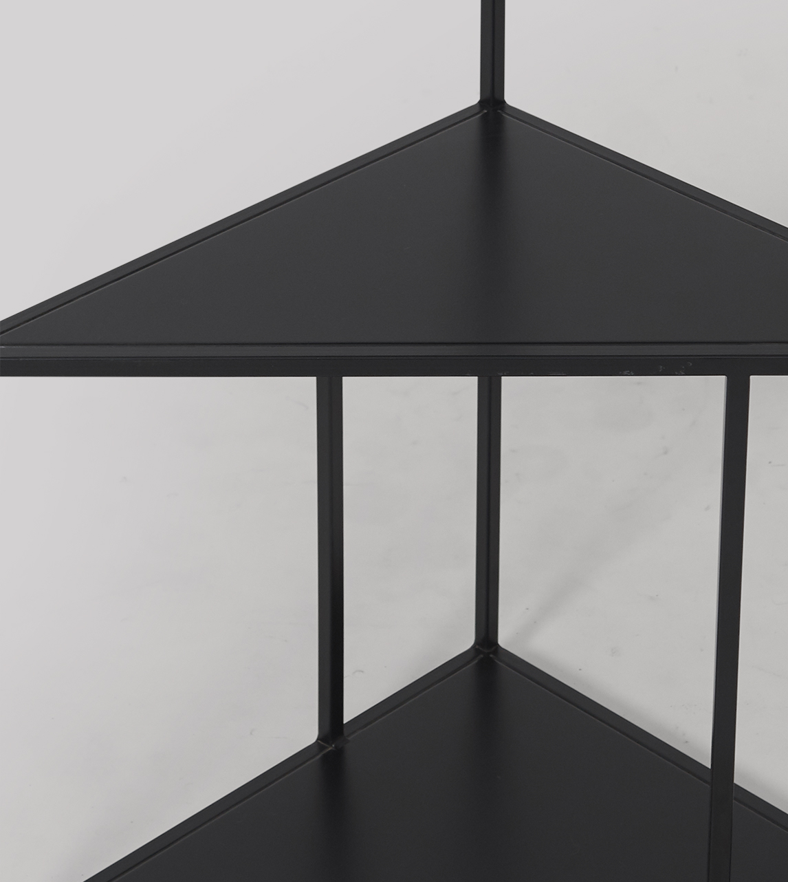 Aero Industrial Corner Shelf in Matt Black Steel Swoon