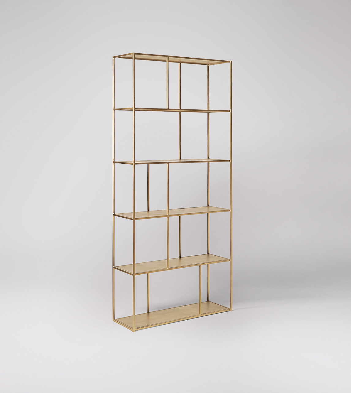 Aero Large Deco Shelving Unit in Brass Swoon