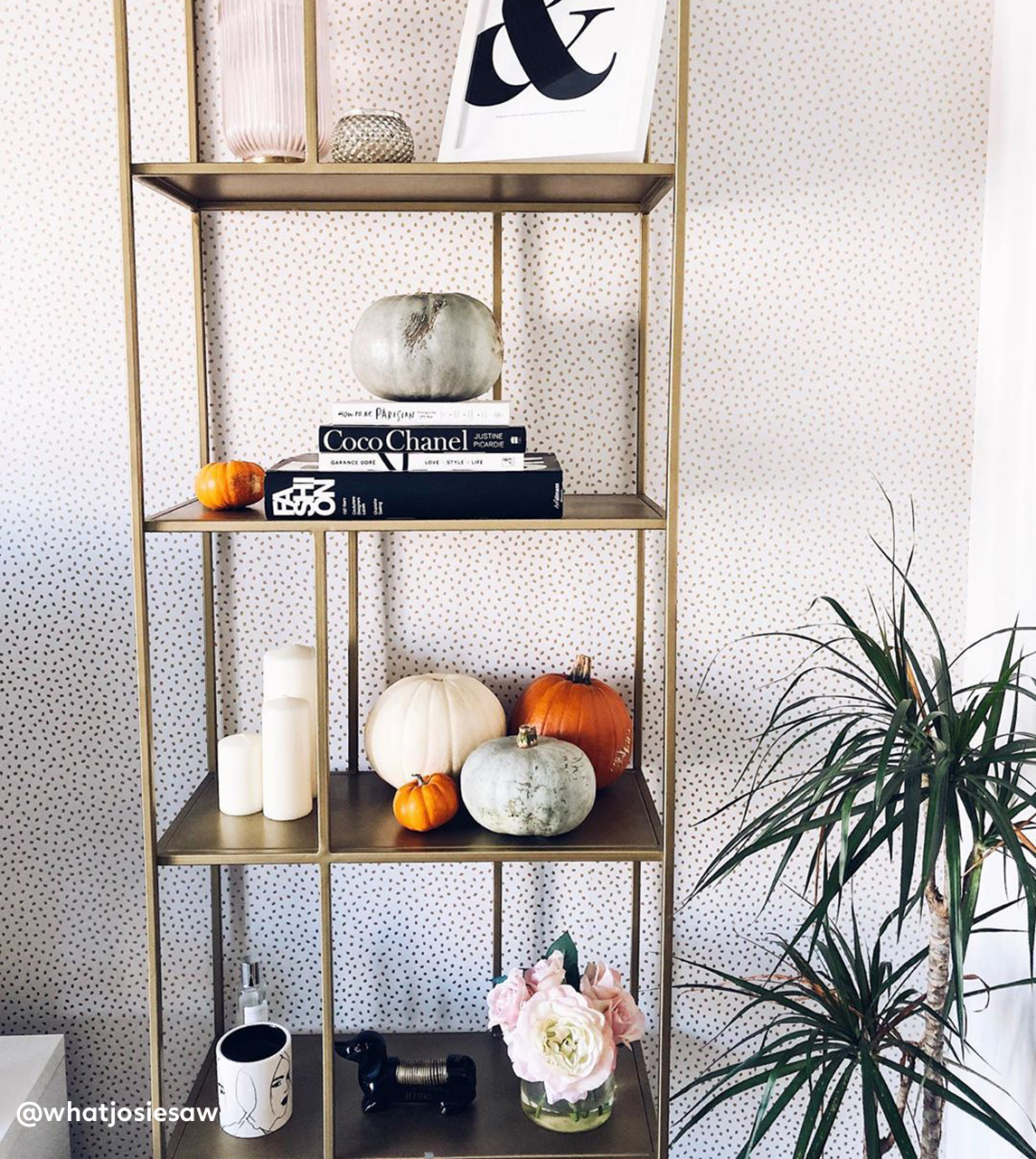 Aero Deco Shelving Unit in Brass Swoon