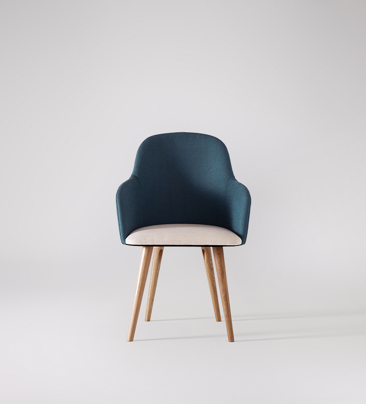 Arlo Dining Chair, Set of Two in Mid Century Style in Petrol Blue Swoon
