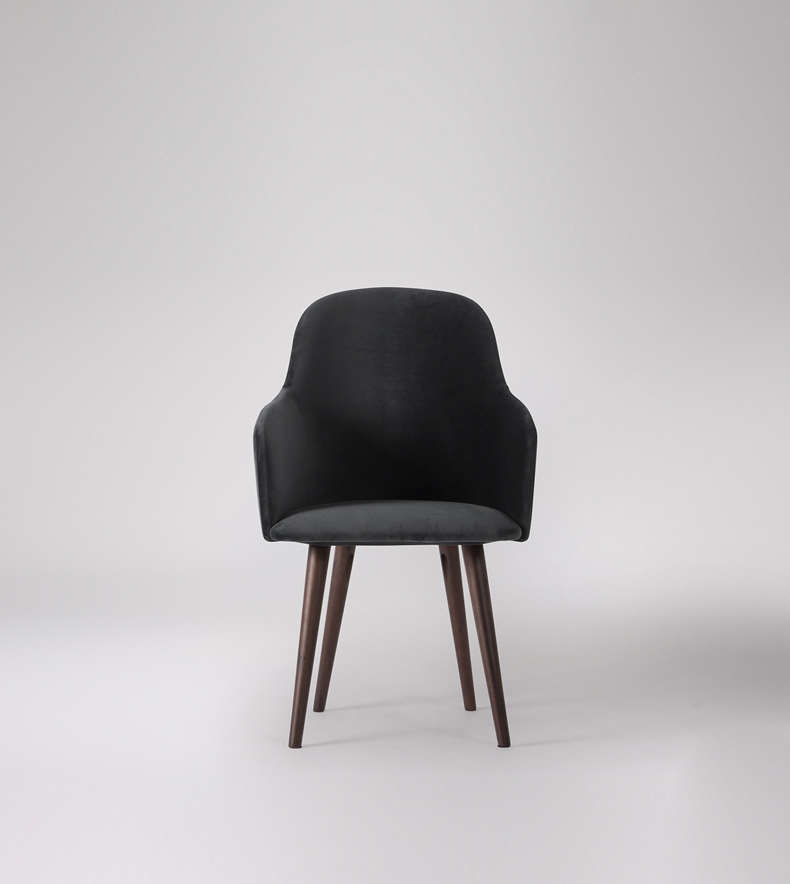 Arlo Scandi Dining Chairs, Set of Two in Dark Grey & Walnut Swoon