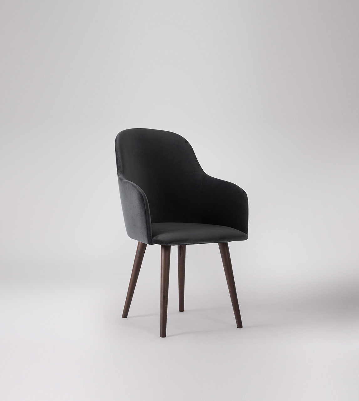 Arlo Scandi Dining Chairs, Set of Two in Dark Grey & Walnut Swoon