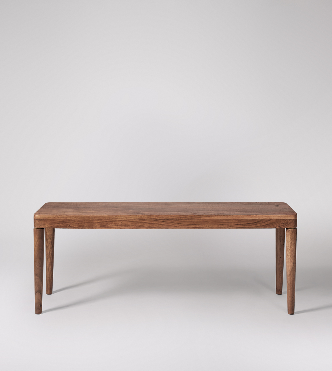 Bjorn Scandi Style Dining Bench in Brass & Dark Brown Acacia Swoon