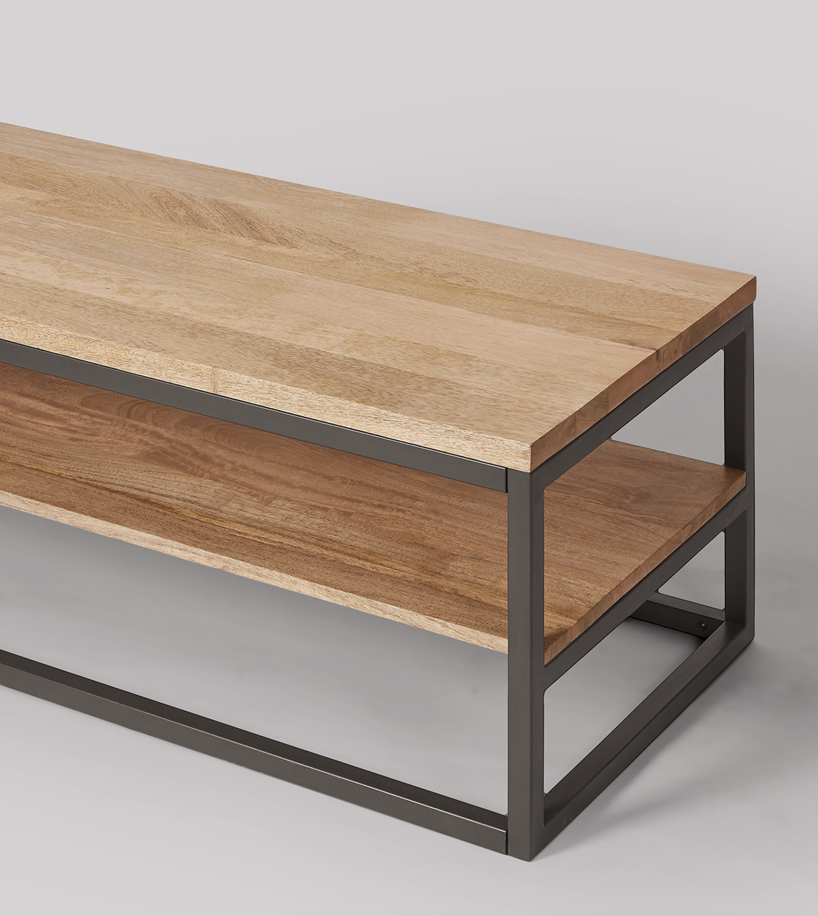 Brody TV Stand, Industrial Style in Mango Wood & Charcoal Swoon