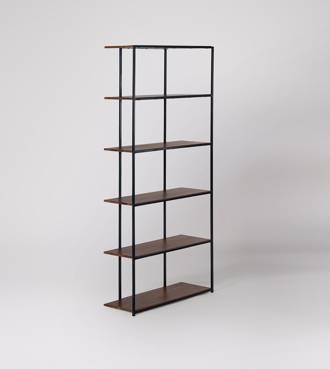 Bruges Industrial Shelving Unit in Dark Brown Acacia & Matt Black Swoon