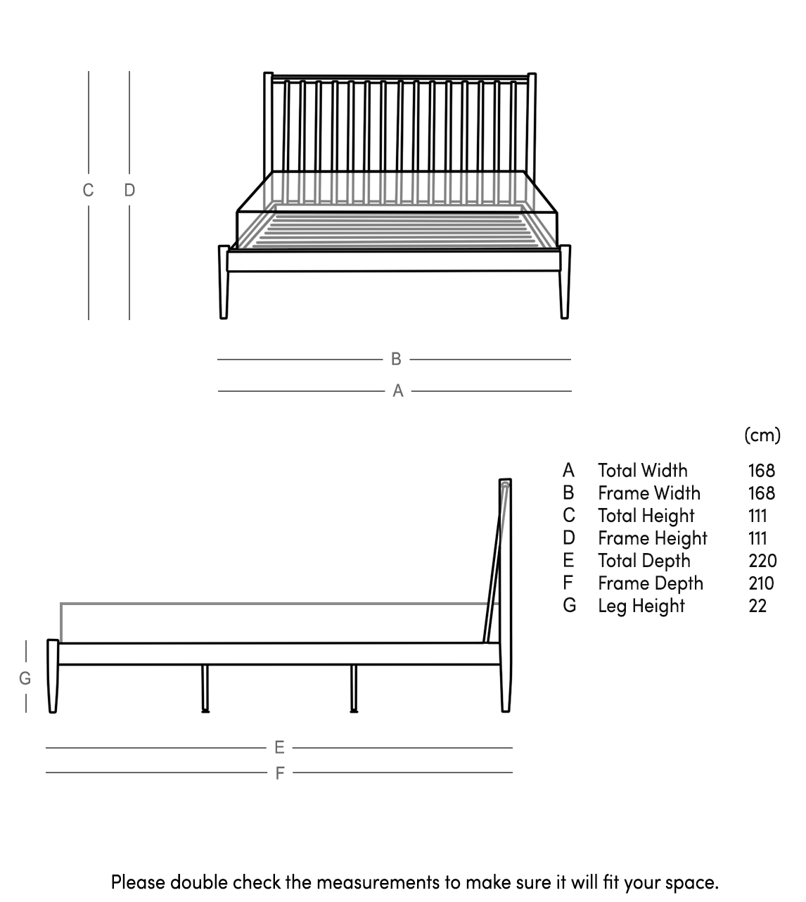 Cartwright Classic King Size Bed Frame in Dark Brown Acacia Swoon