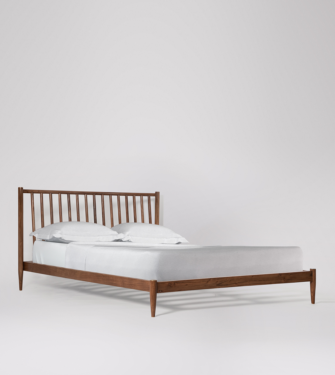 Cartwright Classic King Size Bed Frame in Dark Brown Acacia Swoon