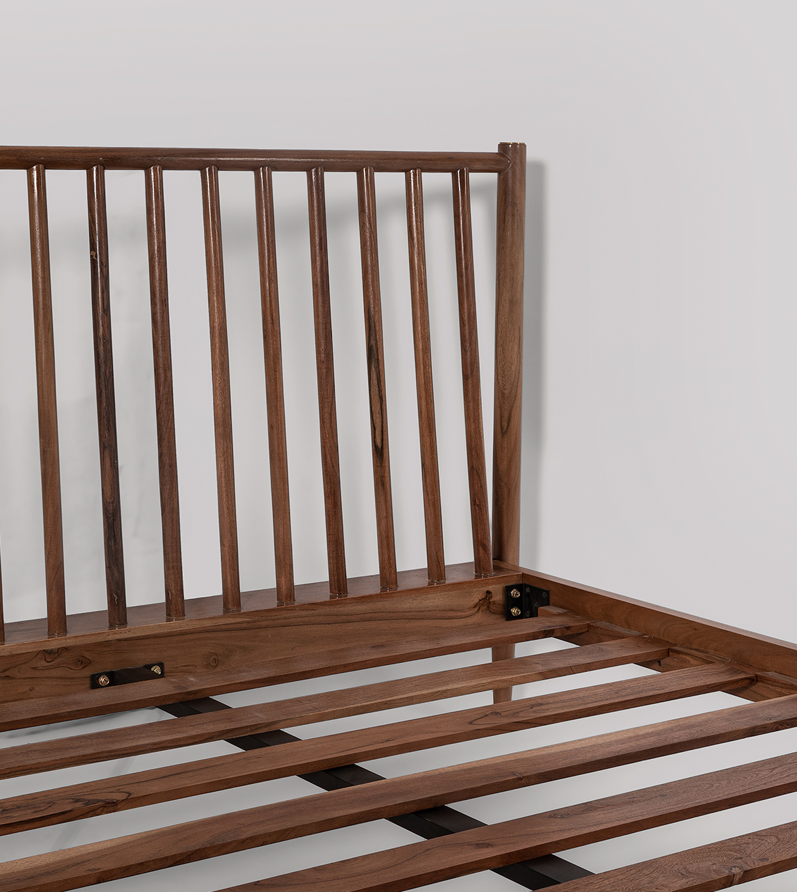 Cartwright Classic King Size Bed Frame in Dark Brown Acacia Swoon