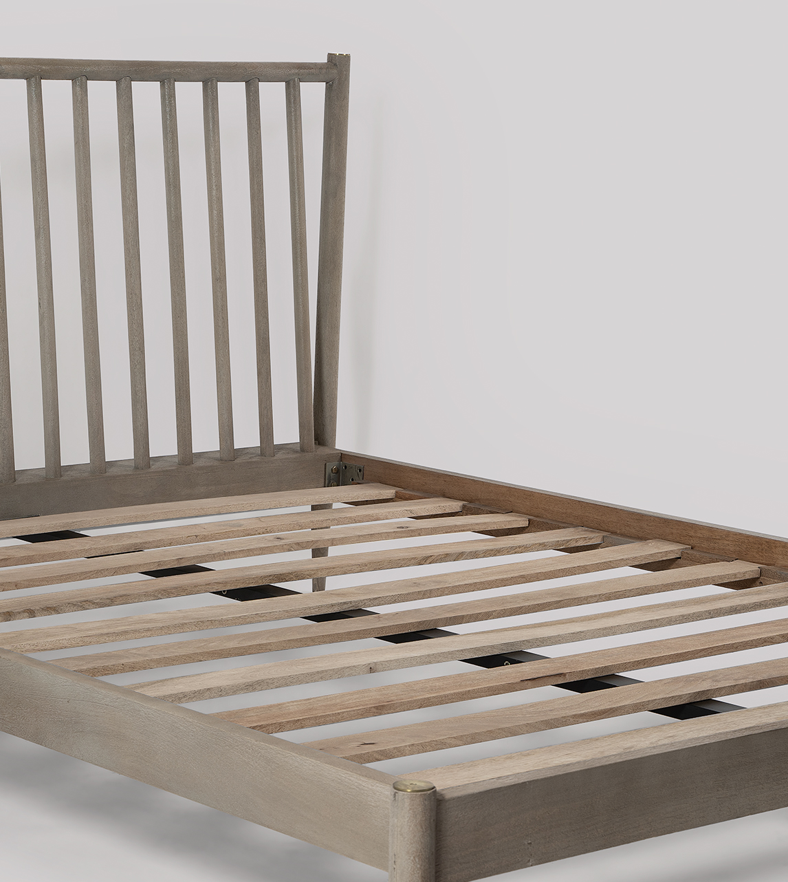 Cartwright Classic King Size Bed Frame in Sandblasted Grey Mango Wood