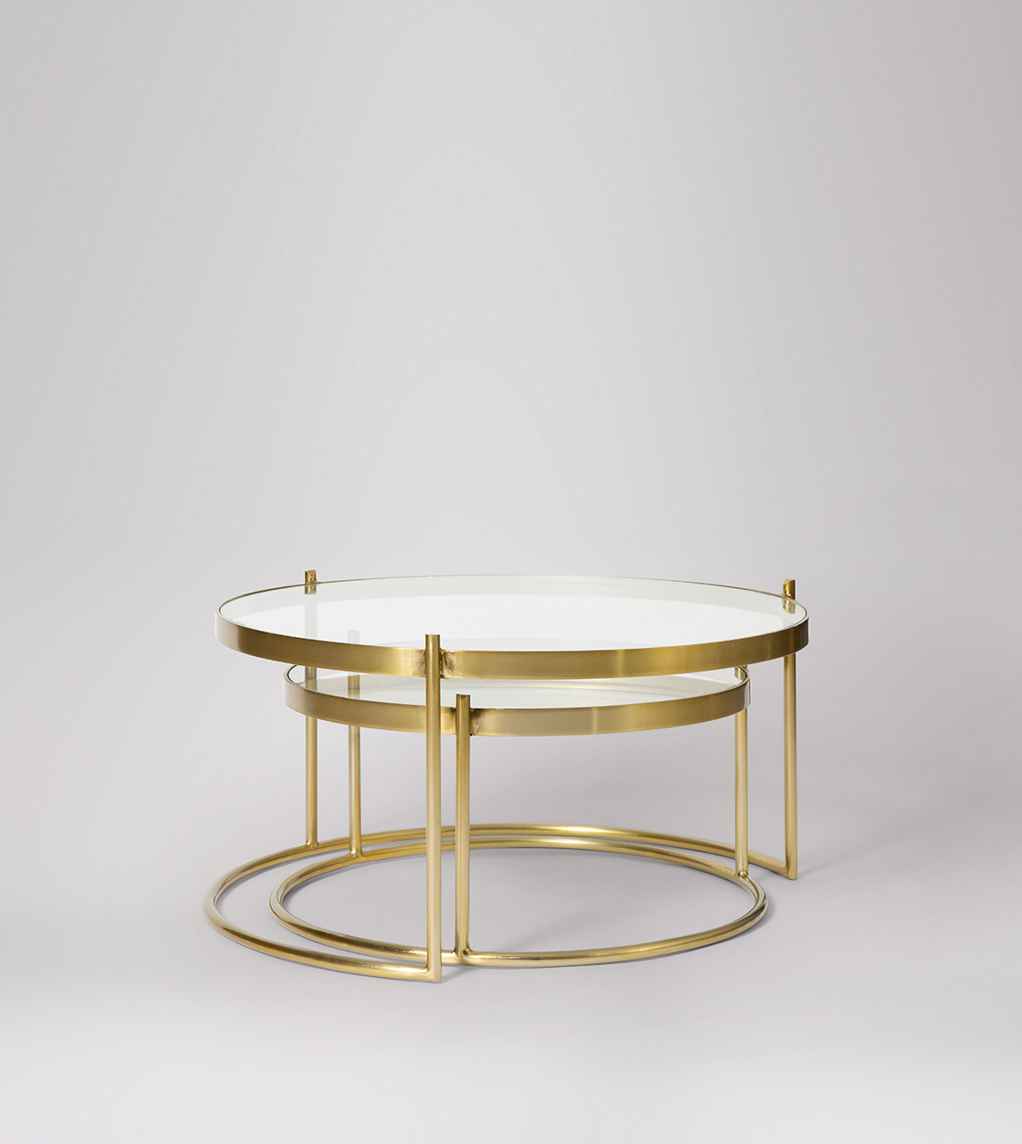 antique brass nesting coffee tables