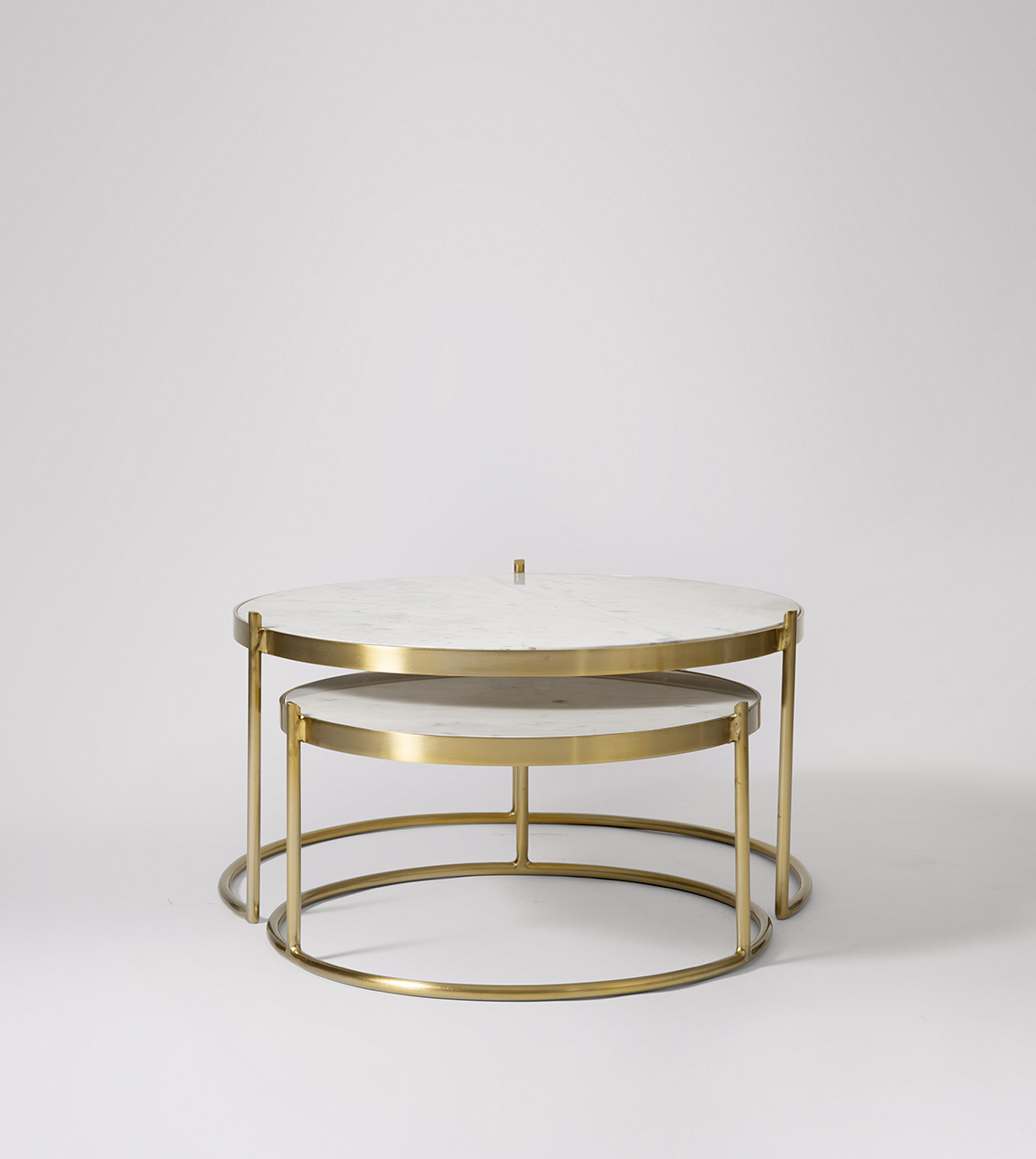 marble and brass nesting tables