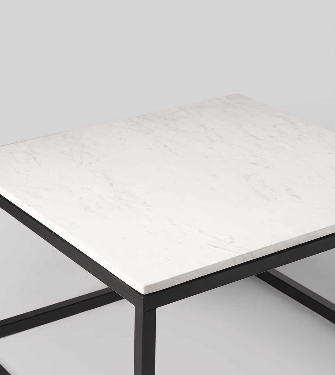 Cassius Contemporary Small Coffee Table in White Marble Swoon