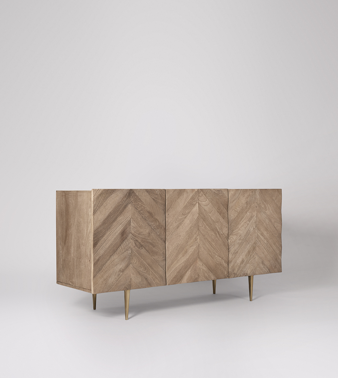 Chez Sideboard Mid Century Style in Sandblasted Grey Mango Wood