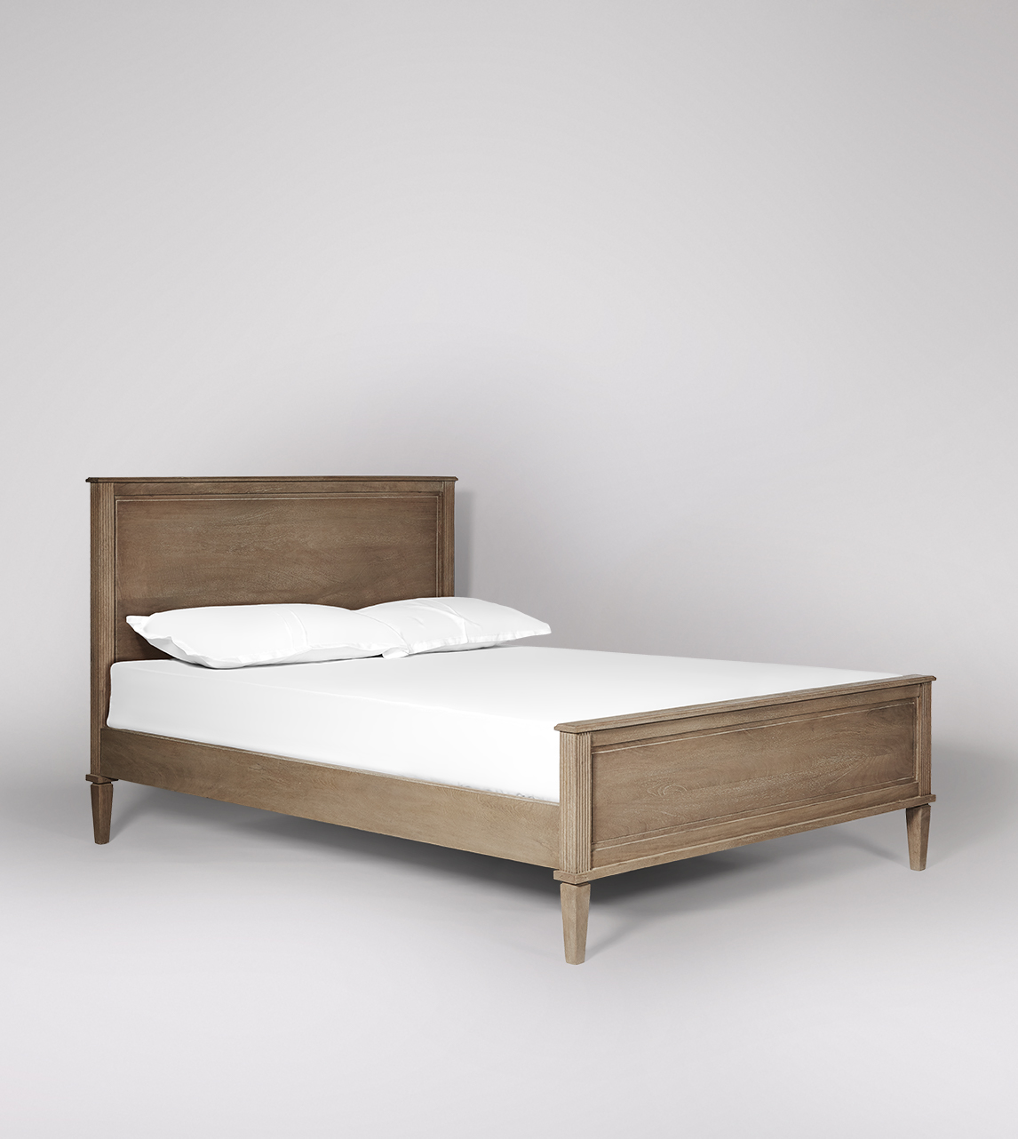 Gray wood 2025 bed frame king