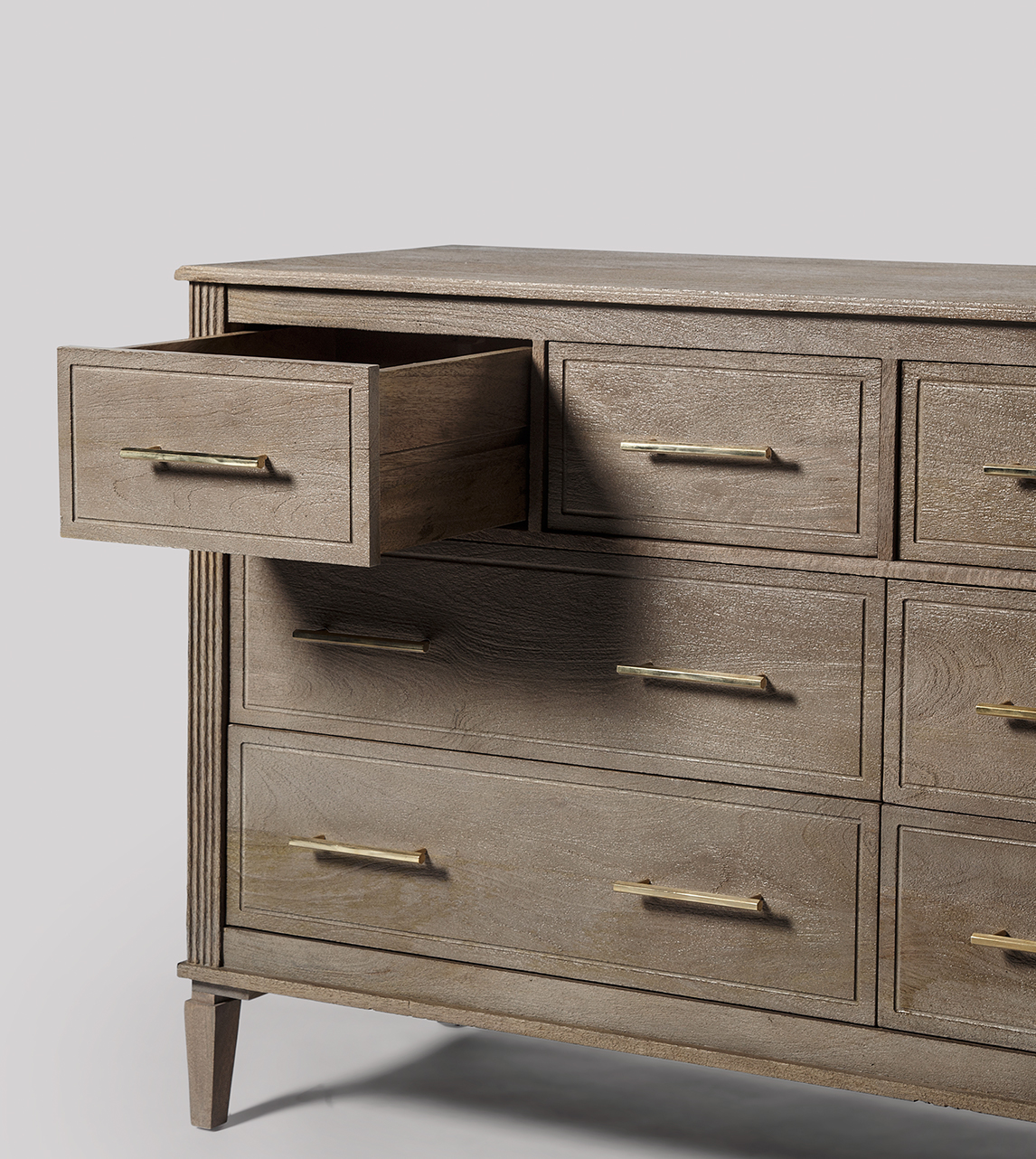 Claudine Eightdrawer Chest of Drawers, Classic Style in Sandblasted