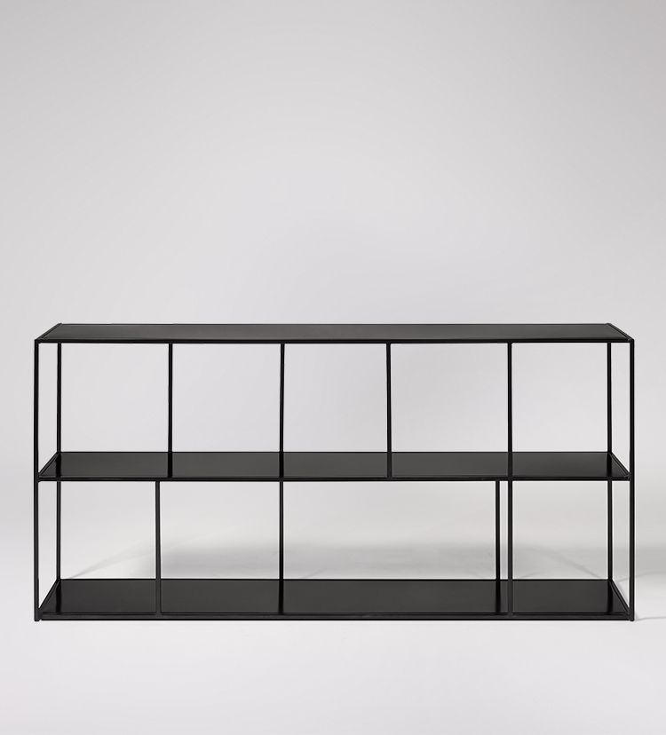 Aero Low Shelving Unit in Large Black Swoon