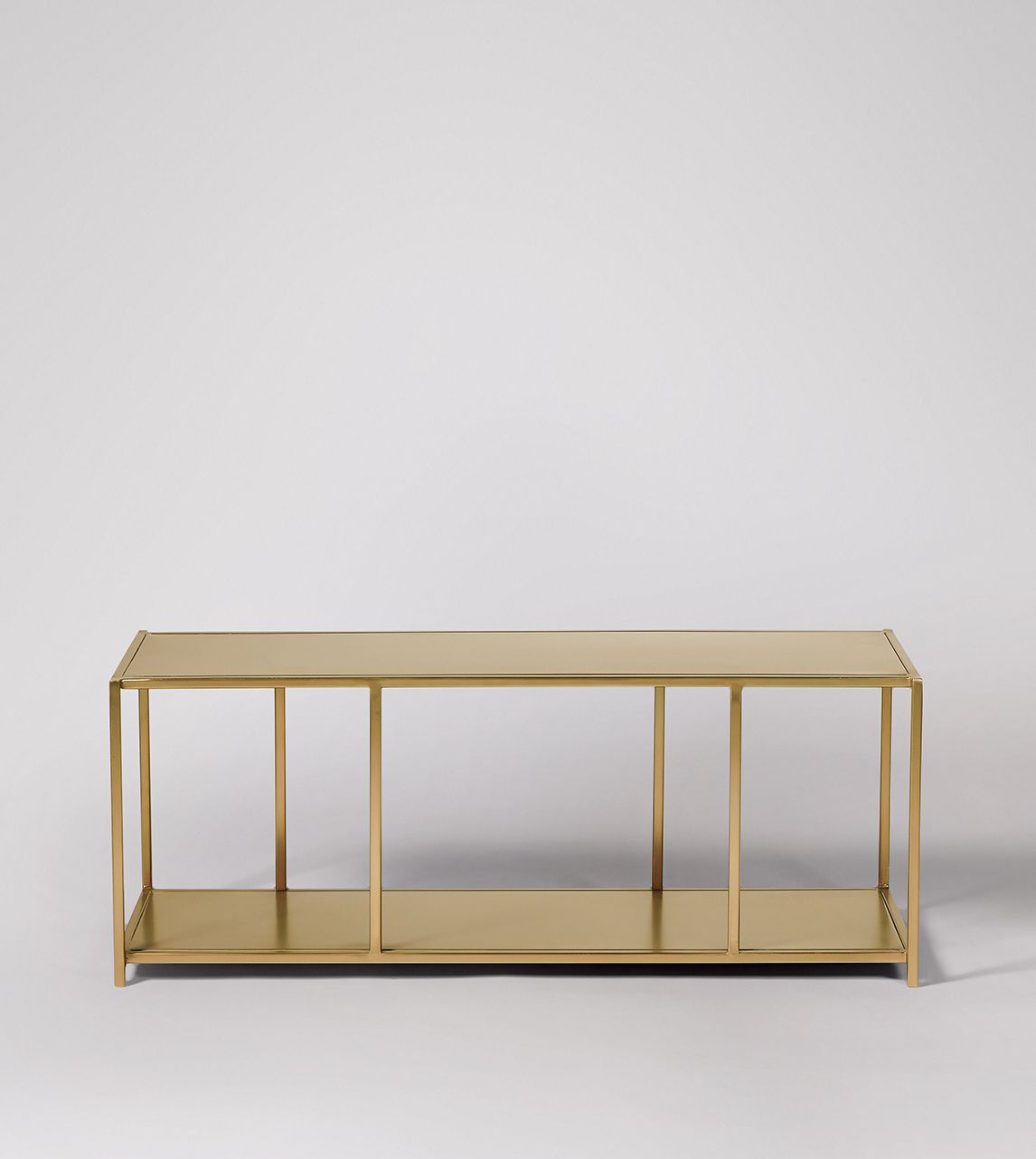 Aero Small TV Stand Industrial Style in Brass Swoon