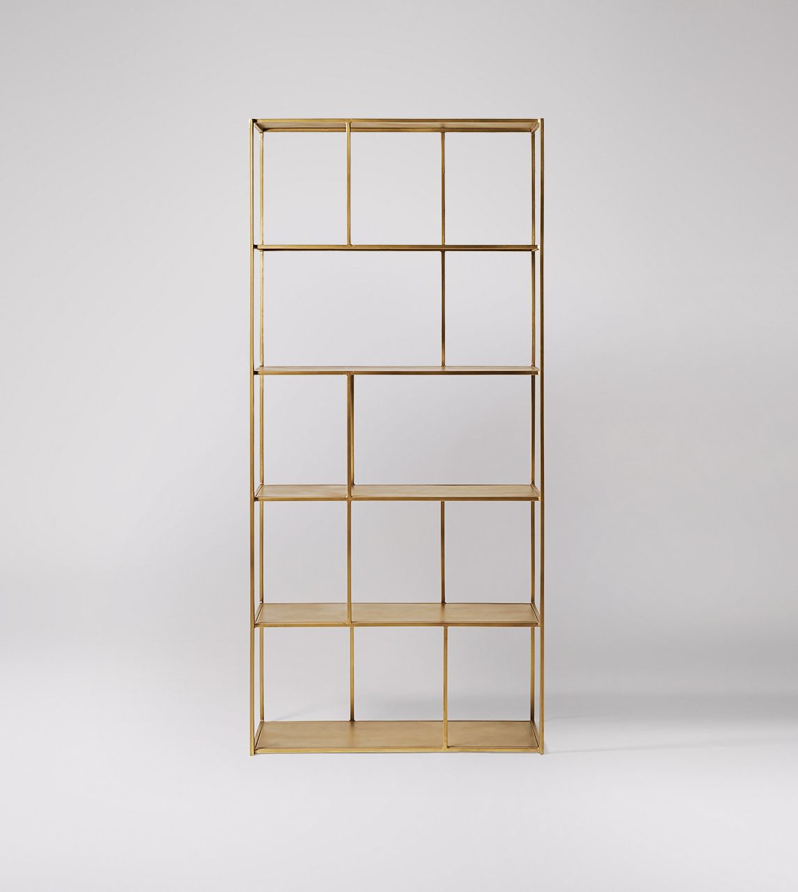 Aero Large Deco Shelving Unit in Brass Swoon