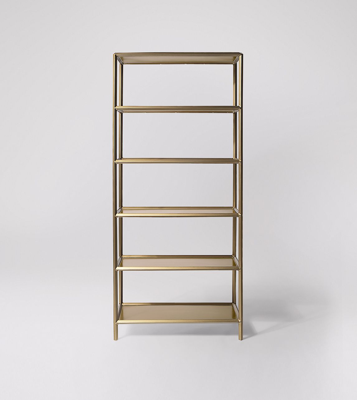 Beckett Mid Century Shelving Unit in Brass | Swoon