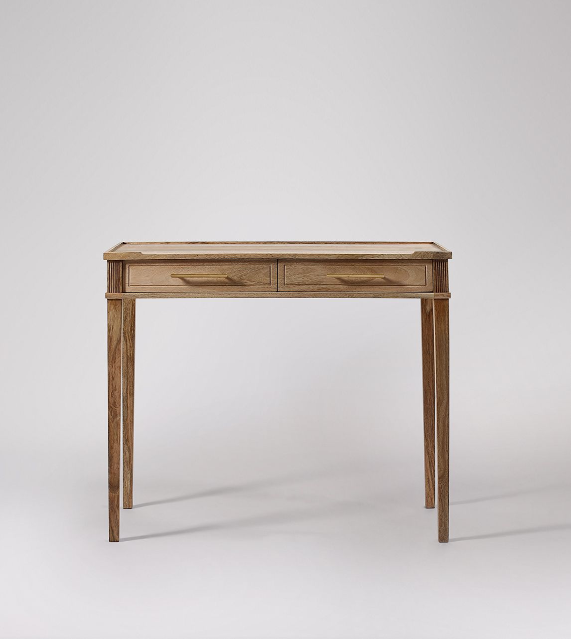 Claudine Desk in Brass Natural Mango Wood Swoon