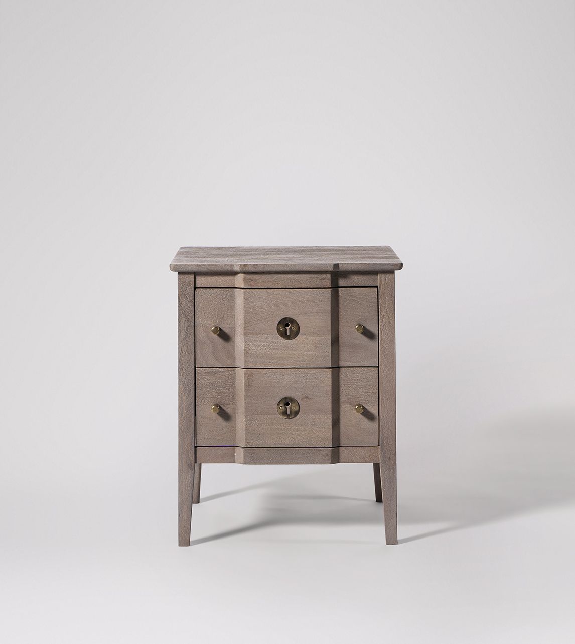 Duval Classic Bedside Table in Sandblasted Grey Mango Wood Swoon