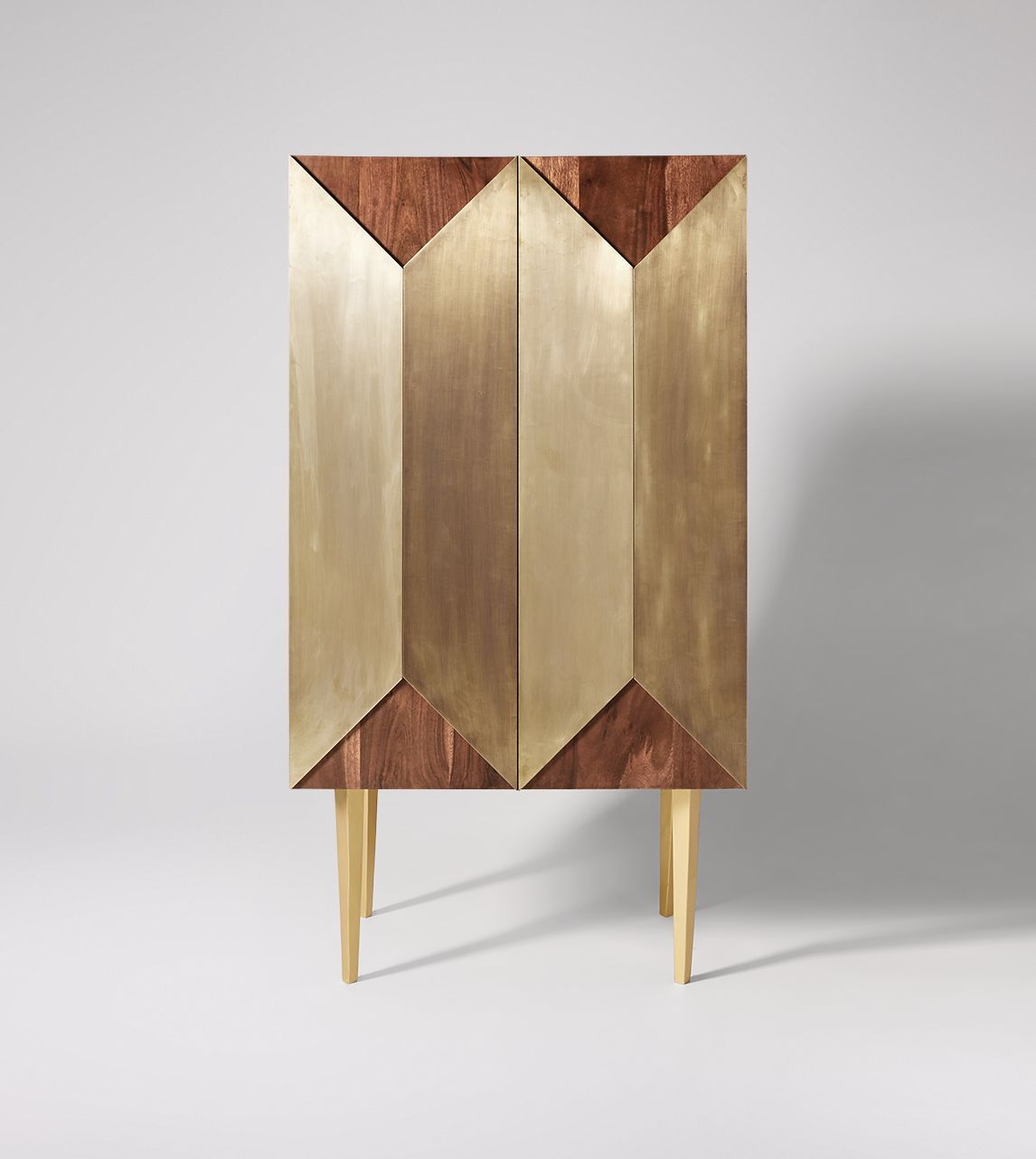 Grace Contemporary Cabinet in Acacia Brass Swoon