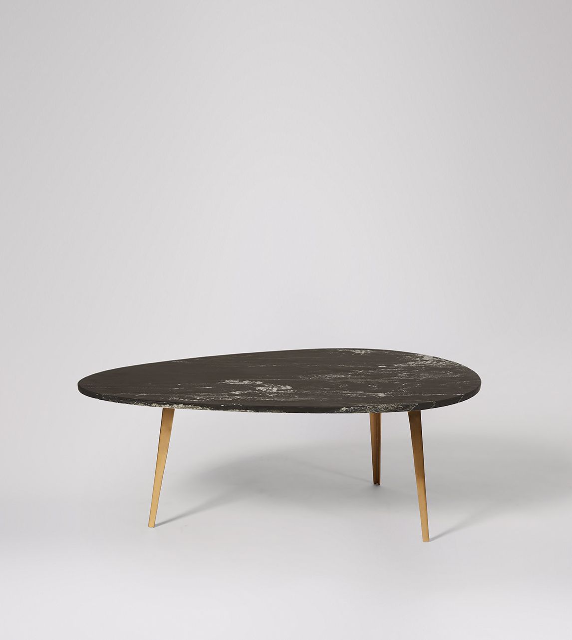Kitson Mid-Century Style Coffee Table in Black Marble & Brass Steel | Swoon
