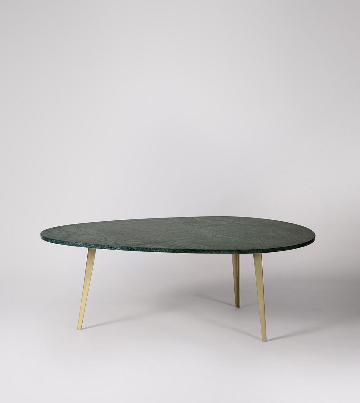 Kitson Art Deco Coffee Table in Green Marble & Brass Swoon