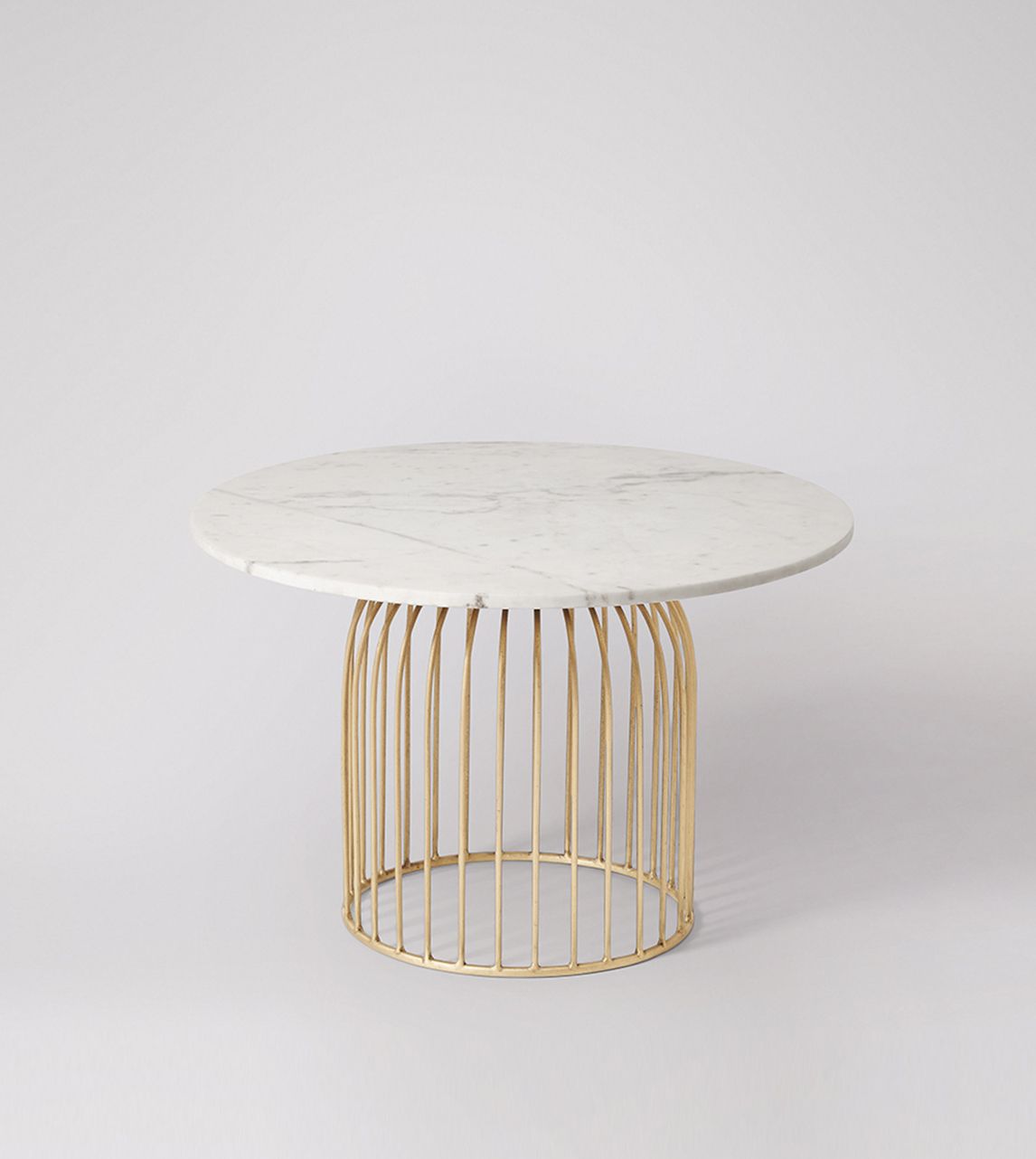 Loriini Deco Style Coffee Table in Brass & White Marble Swoon