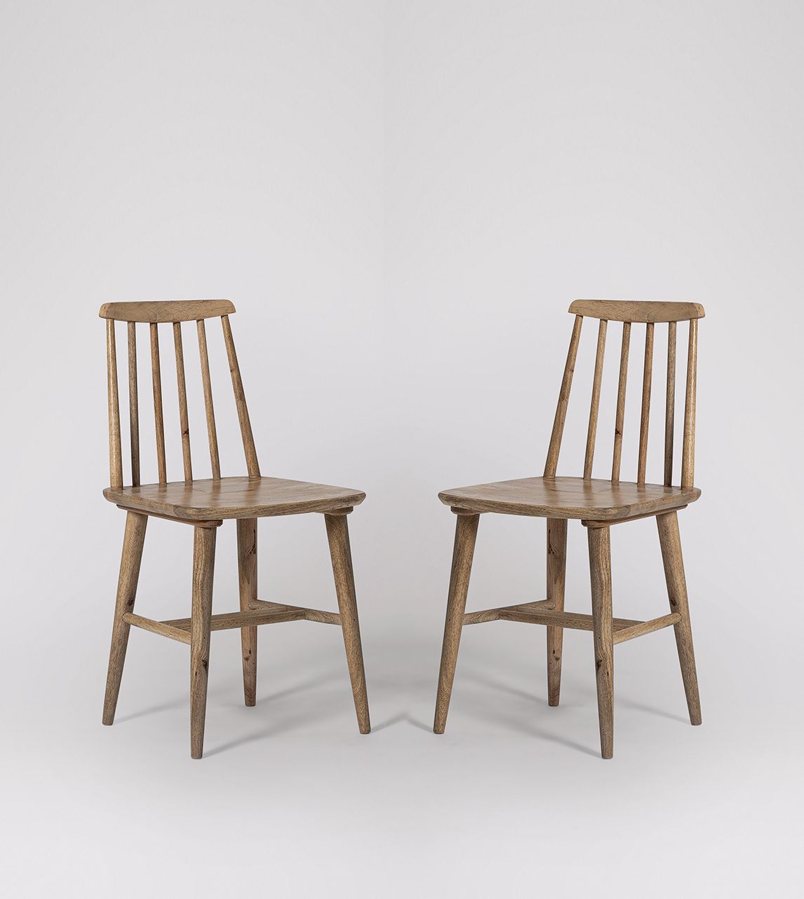 Ollie Contemporary Dining Chairs in Natural Mango Wood Swoon