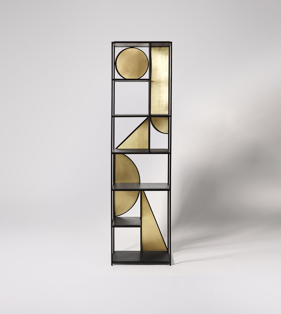 Pablo Shelving Unit, Art Deco Style in Black & Brass Swoon