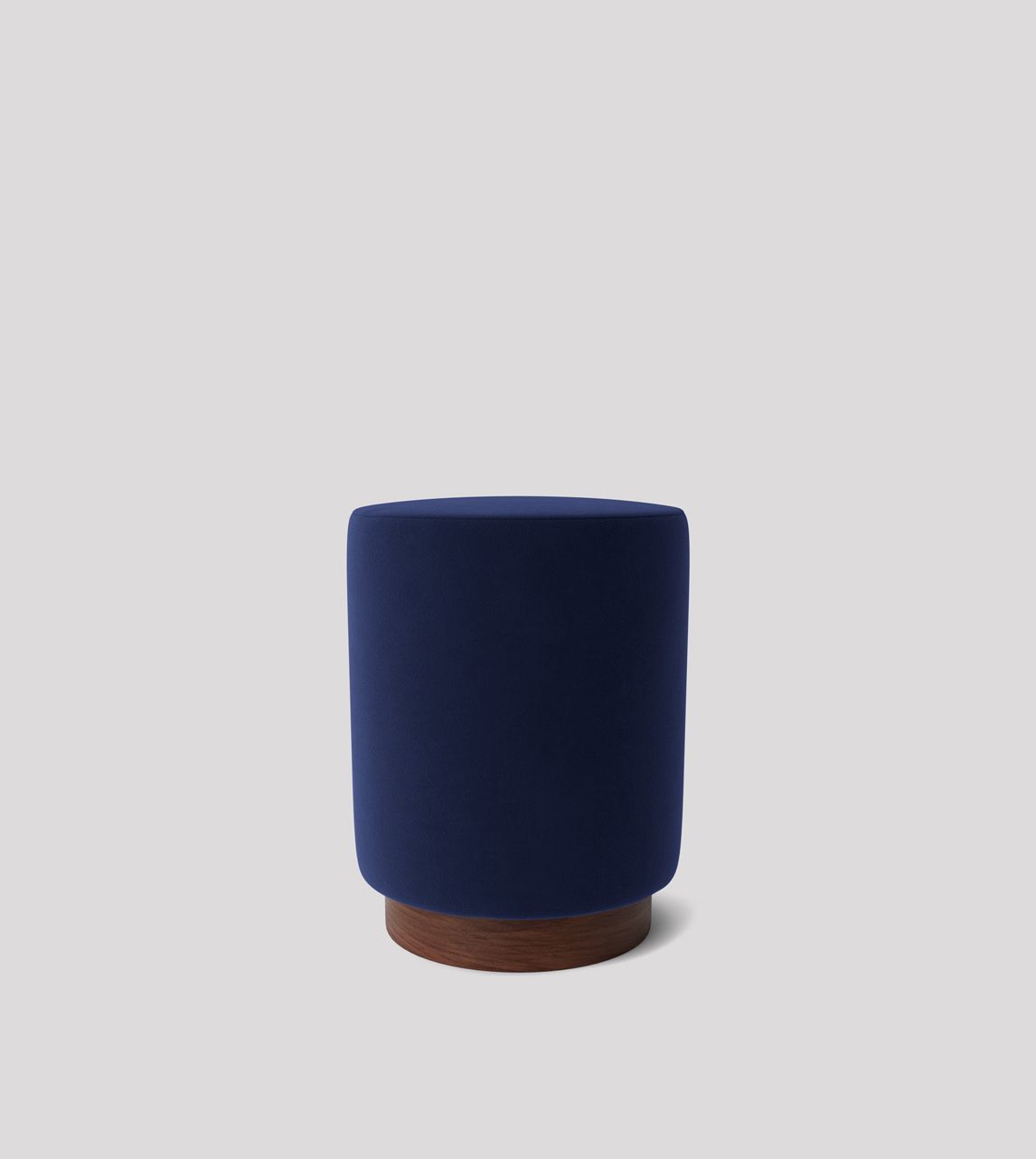 Penfold Footstool in Ink Easy Velvet with Dark Feet Swoon