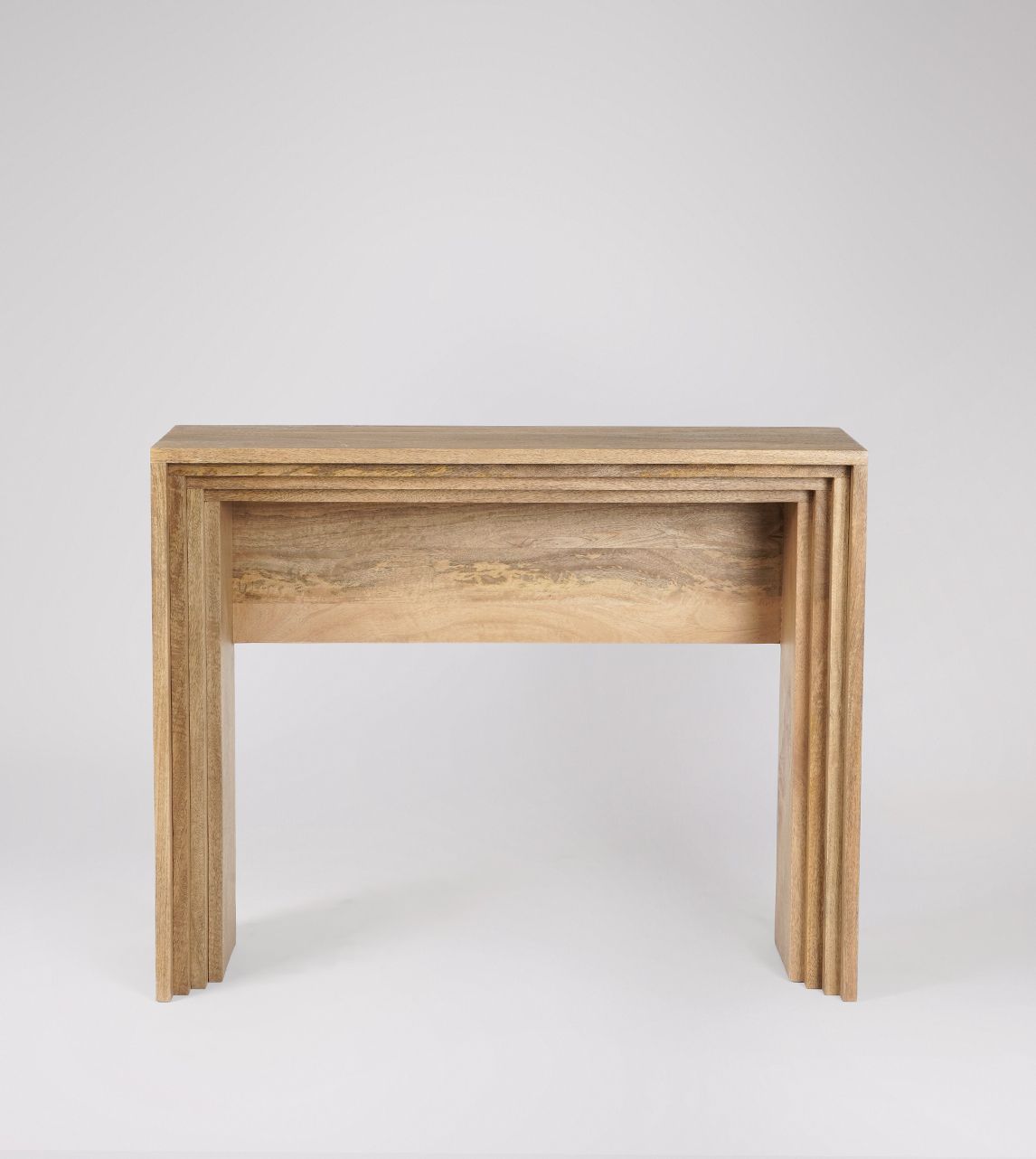 Seville Scandi Console Table in Natural OakStained Mango Wood Swoon
