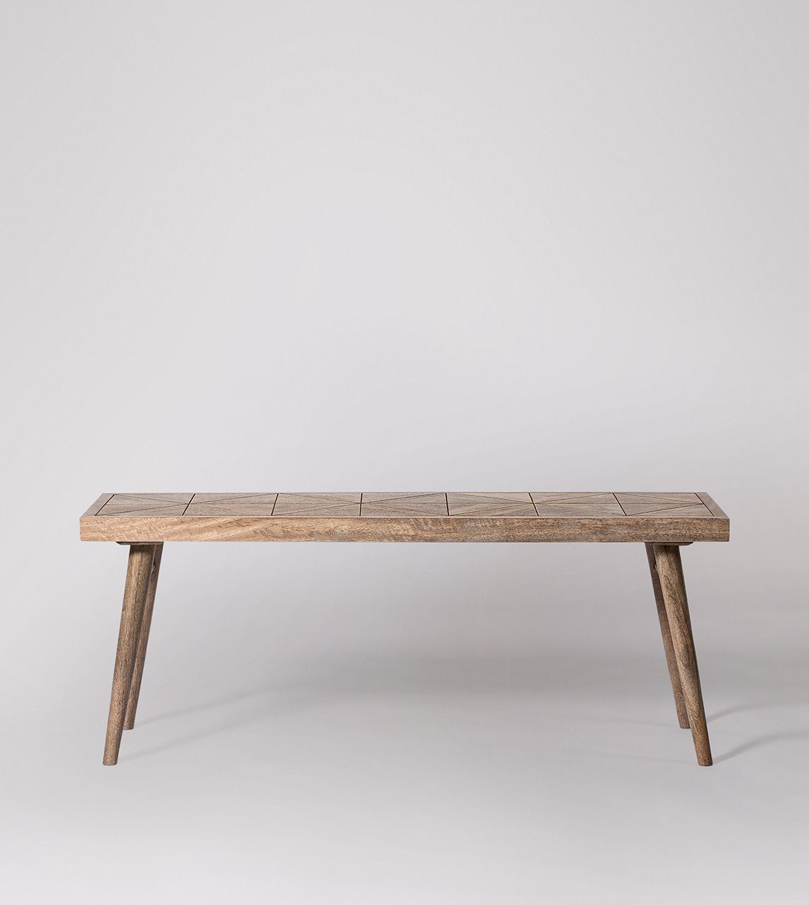 Sibley MidCentury Bench in Natural Mango Wood Swoon
