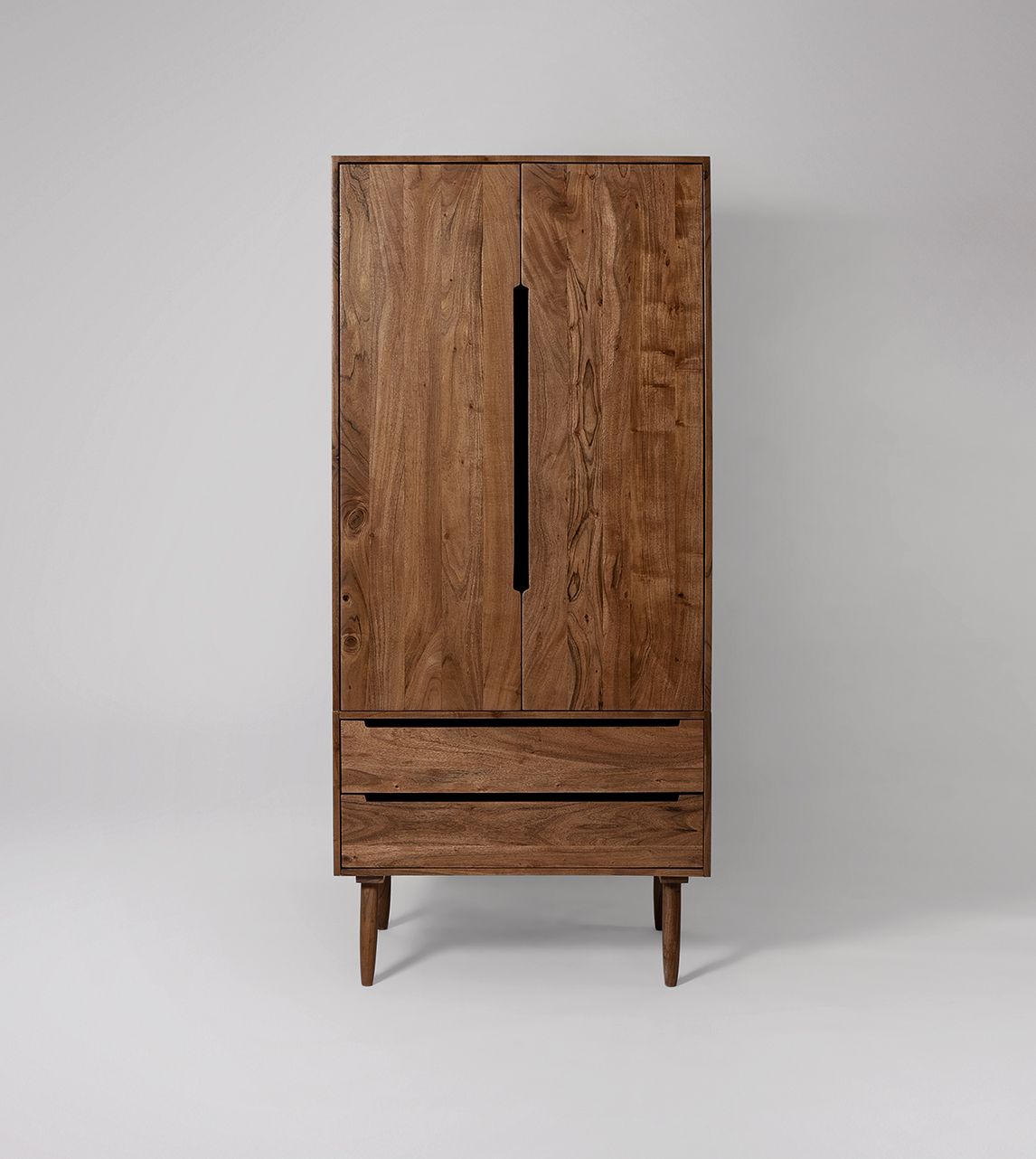 Southwark Scandinavian Double Wardrobe in Dark Brown Acacia Swoon