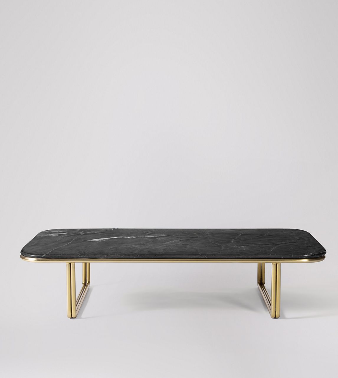 Strand Art Deco Coffee Table in Black Marble & Brass Swoon