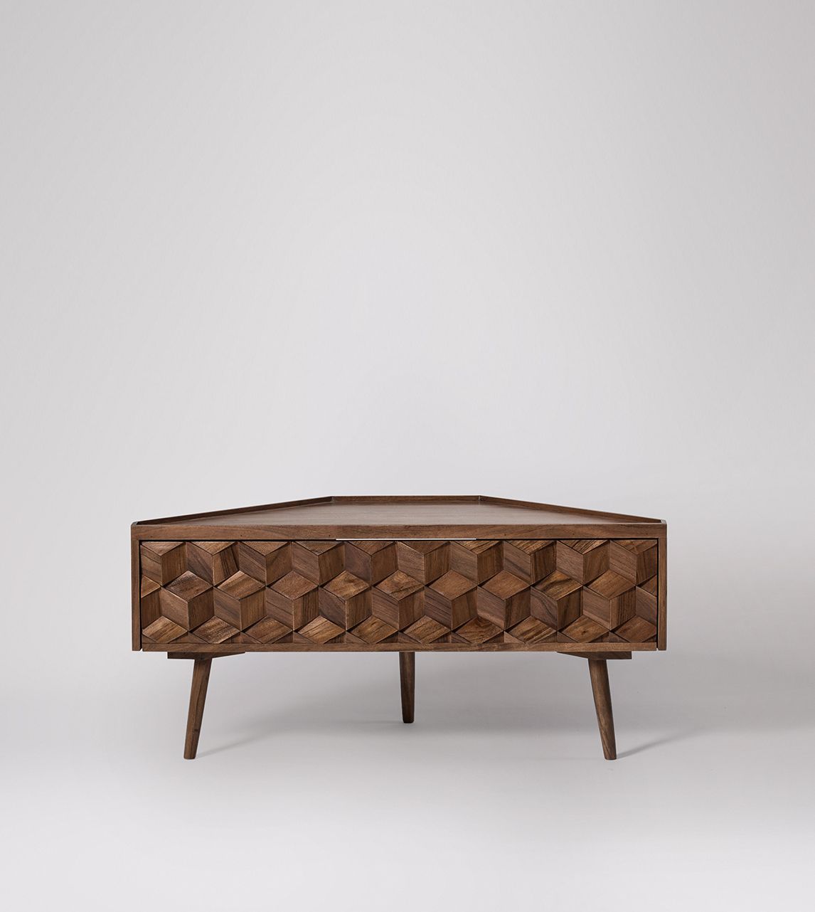 Corner tv sales unit mid century