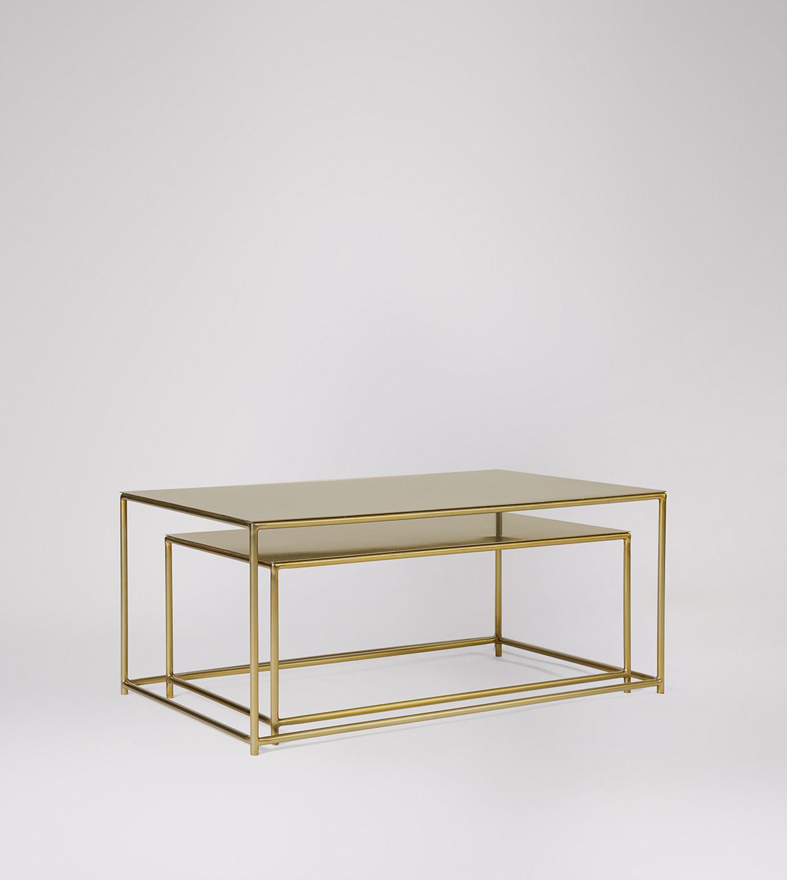 Veylon Industrial Nesting Coffee Tables in Matt Brass Swoon